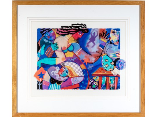 Pair Of Framed Surreal Decorative Color Prints