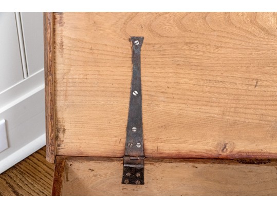 Antique Oak And Iron Blanket Chest