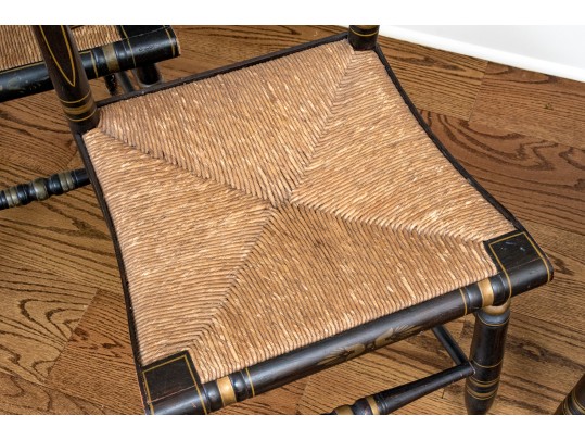 Set Of Four Semi Antique Hitchcock Side Chairs