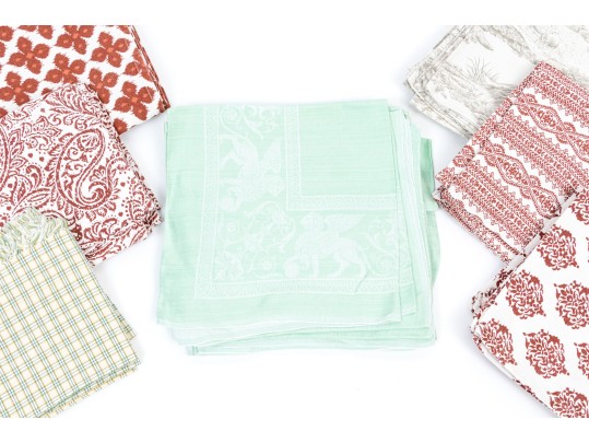Collection Of Printed And Damask Table Linens- Napkins