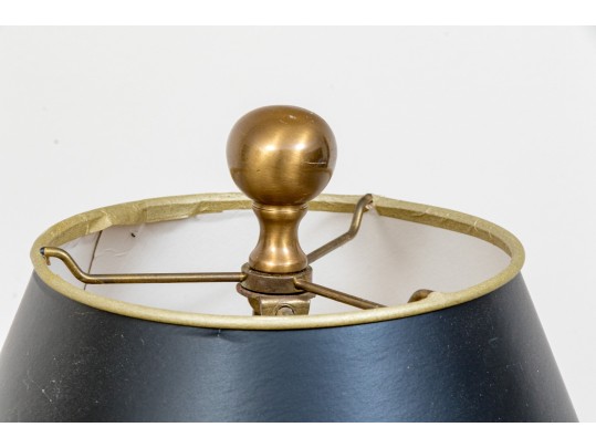 Two Brass Finished Adjustable Floor Lamps