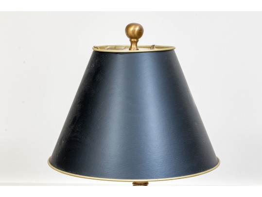 Two Brass Finished Adjustable Floor Lamps