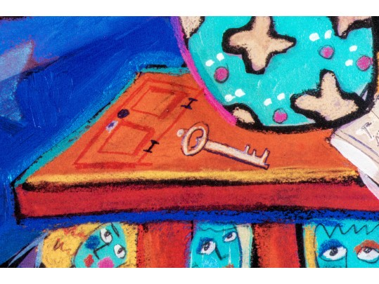 Pair Of Framed Surreal Decorative Color Prints