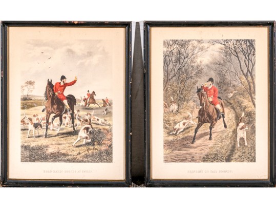 Pair Of Antique English Hunt Prints