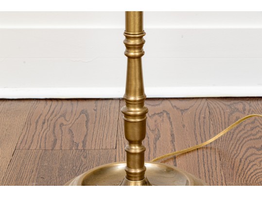 Two Brass Finished Adjustable Floor Lamps