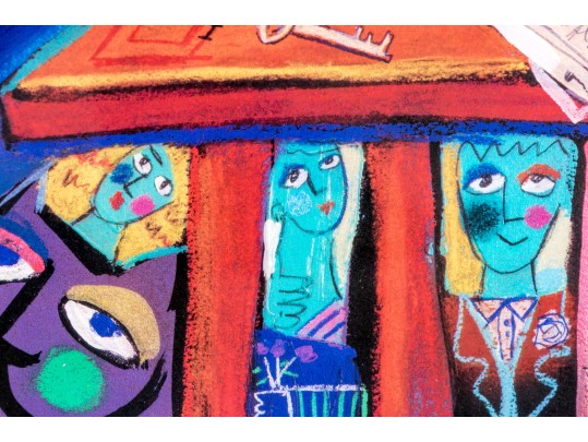 Pair Of Framed Surreal Decorative Color Prints