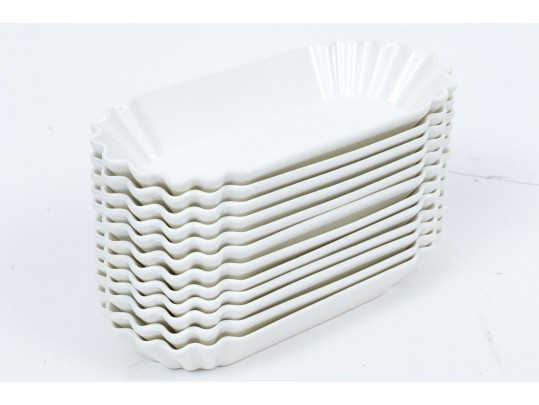 Set Of 12 Fortessa Fortaluxe Vitrified China Dishes- SuperWhite