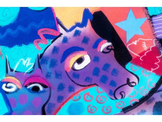 Pair Of Framed Surreal Decorative Color Prints