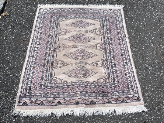 Vintage Hand-Knotted Bukhara Carpet 32