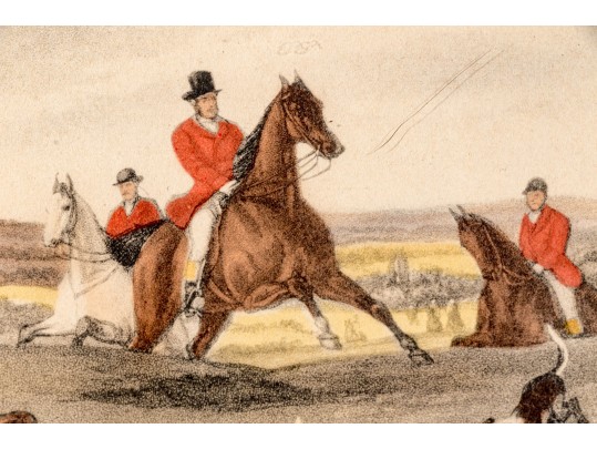 Pair Of Antique English Hunt Prints