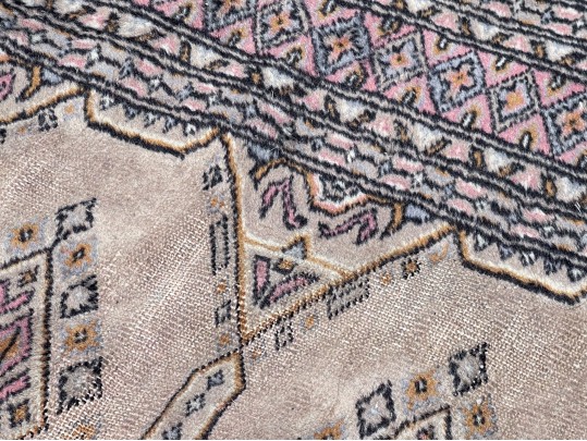 Vintage Hand-Knotted Bukhara Carpet 32
