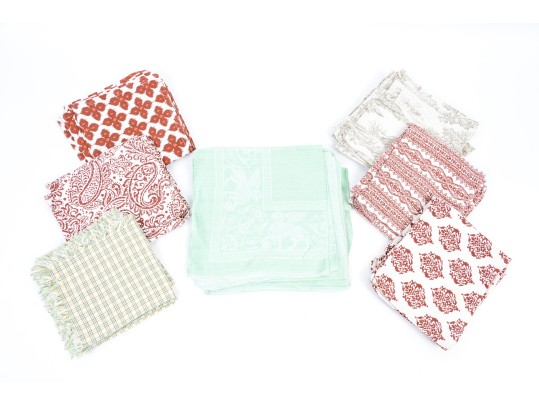 Collection Of Printed And Damask Table Linens- Napkins