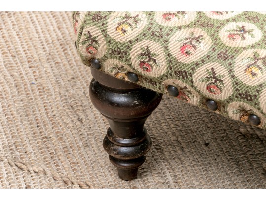 Vintage Upholstered Hand Crafted Footstool By George Smith England