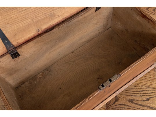 Antique Oak And Iron Blanket Chest