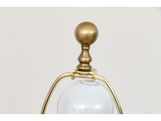 Two Brass Finished Adjustable Floor Lamps