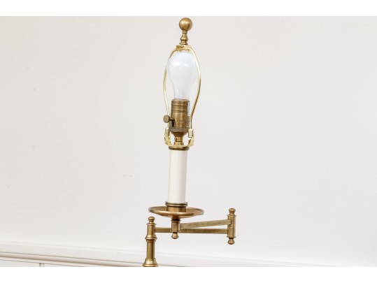Two Brass Finished Adjustable Floor Lamps