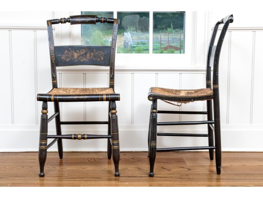 Set Of Four Semi Antique Hitchcock Side Chairs