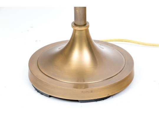 Pair Of Intertek Sturdy Brass Finished Twin Light Table Lamps