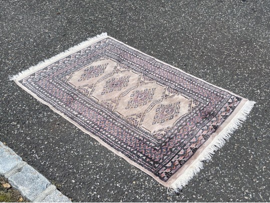 Vintage Hand-Knotted Bukhara Carpet 32