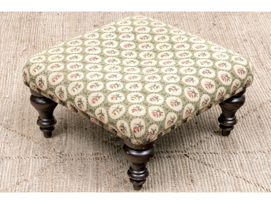 Vintage Upholstered Hand Crafted Footstool By George Smith England