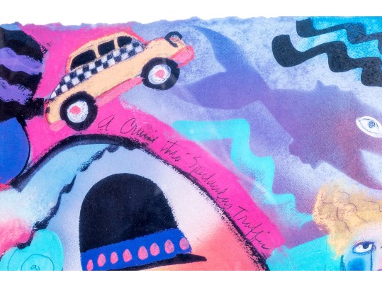 Pair Of Framed Surreal Decorative Color Prints