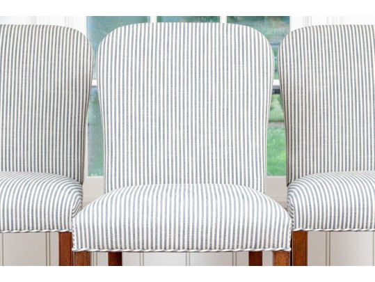 Set Of Three Custom Upholstered Bar Stools