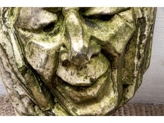 Pair Of Antique Terracotta Grotesque Heads As Architectural Decorations