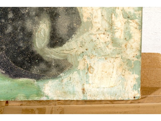 Vintage Oil On Canvas Board, Portrait Of A Bearded Male Figure