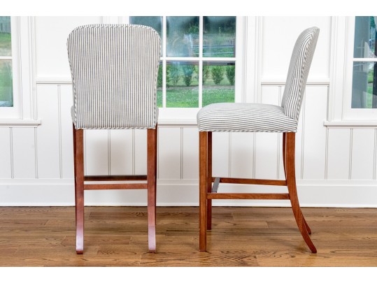 Set Of Three Custom Upholstered Bar Stools