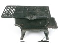 Antique Miniature Cast Iron Stove By Crescent With Accessories