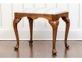 Antique Queen Anne Style Mahogany Stool With Upholstered Seat Cushion