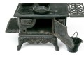 Antique Miniature Cast Iron Stove By Crescent With Accessories