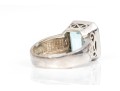 Sterling Silver Striking Emerald Cut Light Blue Color Blue Topaz, Ring, App. 9.07 CTS, Size 7.75