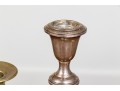 Antique English Brass Candlesticks With Gorham Sterling Weighted Candlesticks