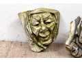 Pair Of Antique Terracotta Grotesque Heads As Architectural Decorations
