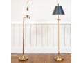 Two Brass Finished Adjustable Floor Lamps