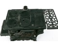 Antique Miniature Cast Iron Stove By Crescent With Accessories