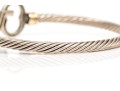 Sterling And 14k Unique Cable Cuff Bracelet With Retrofit Initial Clasp