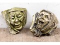Pair Of Antique Terracotta Grotesque Heads As Architectural Decorations