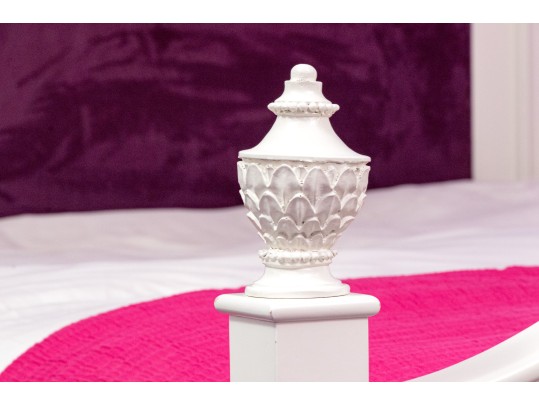 French Provincial Upholstered Trundle Bed Frame And Bedside Table