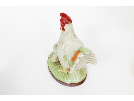 Trio Of Majolica Style Ceramic Roosters