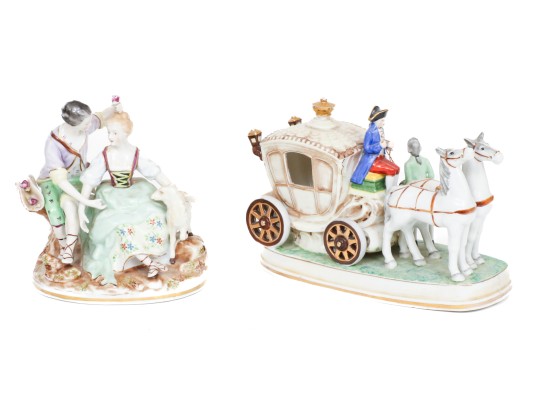 Duo Of Japanese Maruyama Porcelain Fairings