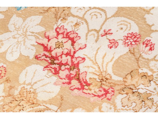 Pretty Wool Pink, Blue, And Beige Area Rug (11'10