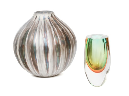 Two Decorative Glass Vases