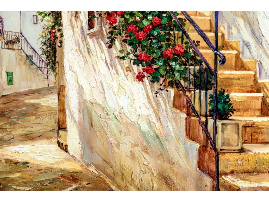 Younok Kim (South Korean, B. 1973) Oil On Canvas, Italian Alley