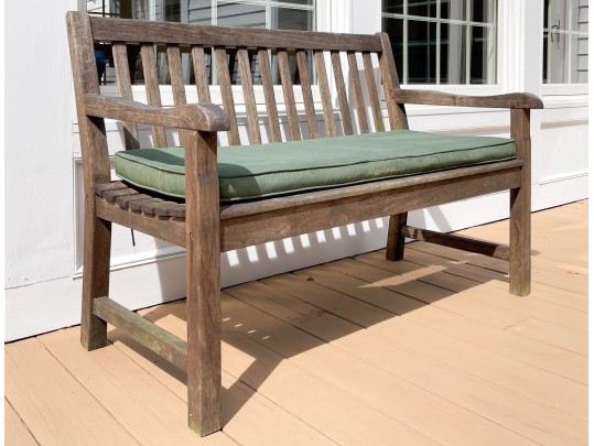 Outdoor Classics Teak Settee With Cushion