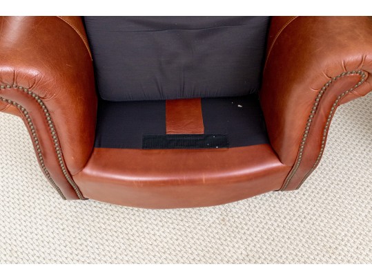 LeatherTrend Upholstered Club Chair With Ottoman