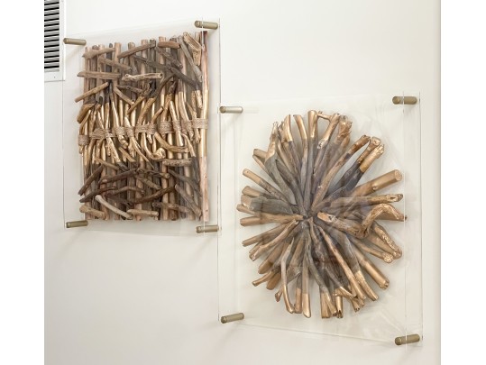 Pair Of Gilt Driftwood Wall Art