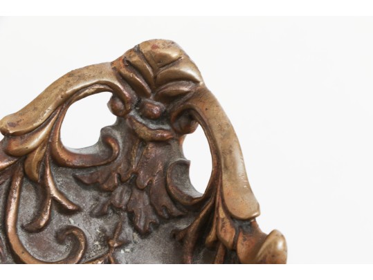 Decorative Castilian Ceramic And Brass Mounted Footed Tray