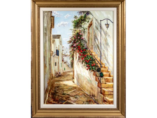 Younok Kim (South Korean, B. 1973) Oil On Canvas, Italian Alley